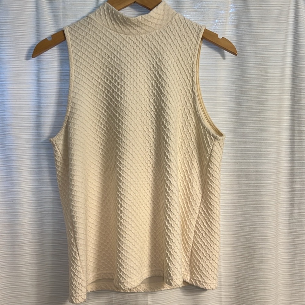 Anthropologie Eri + Ali mock Neck Tank with buttons on back - Picture 3 of 4